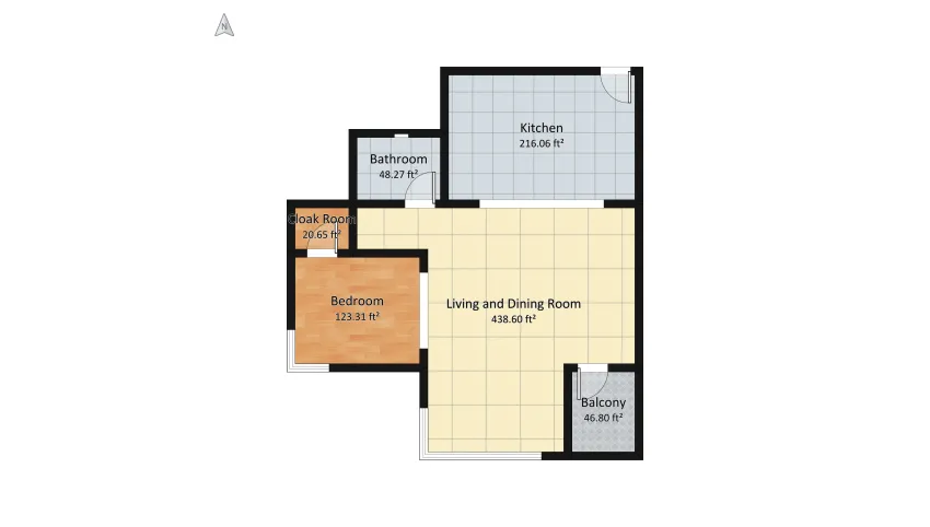 Studio, Student housing floor plan 93.59