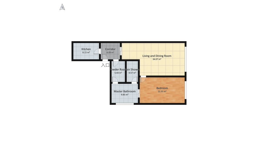 Apartment floor plan 102.8