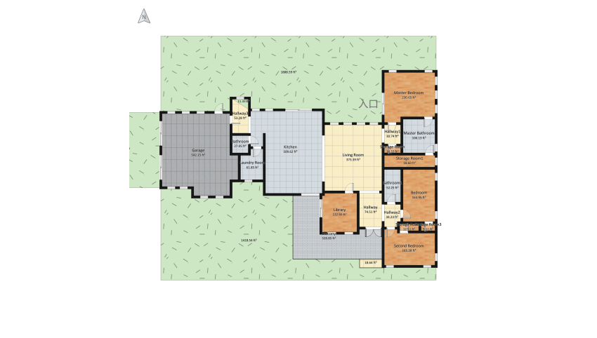 One Floor Family Home floor plan 672.37