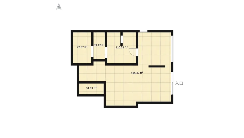 Single Open Space Apartment floor plan 81.51