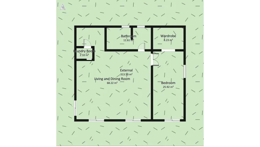 Minimal aprtament floor plan 441.65