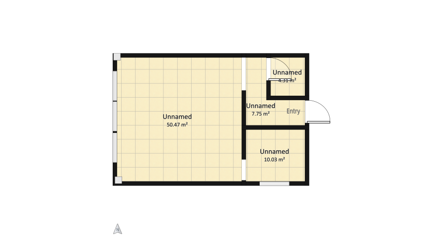 Modern loft apartment floor plan 72.57