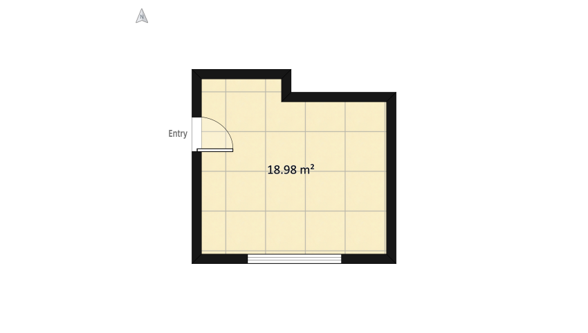 Green shaped bedroom floor plan 21.21