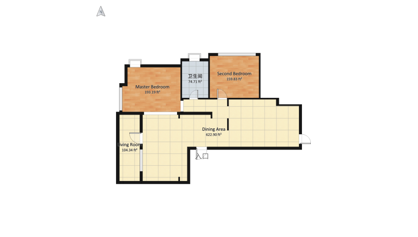 12 Contemporary Two Bedroom Design floor plan 118.29