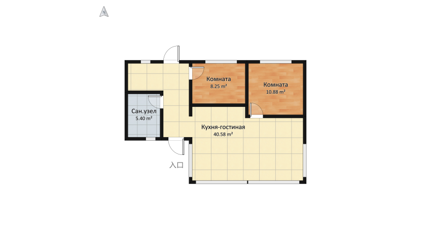 House 85 m2 floor plan 72.45