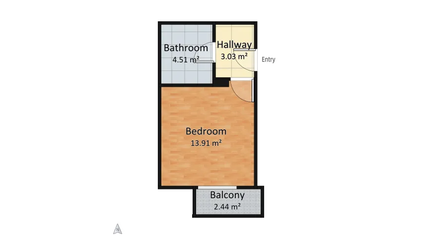 Bedroom & closet, bathroom project floor plan 23.89