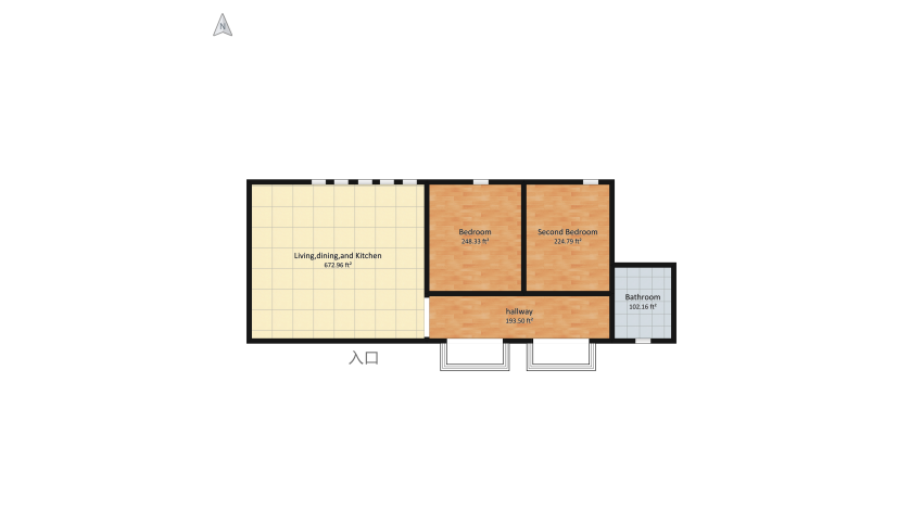 Art deco apartment floor plan 146.64