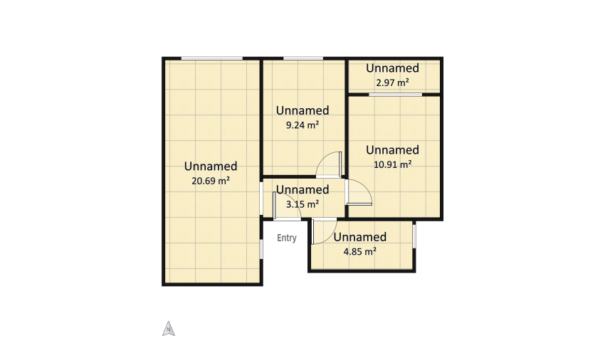 50m2 apartment floor plan 51.82