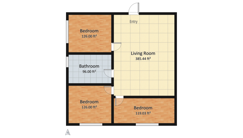 Triple Apartment floor plan 79.2