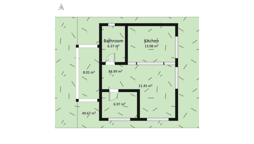 small house to 2 person floor plan 516.65