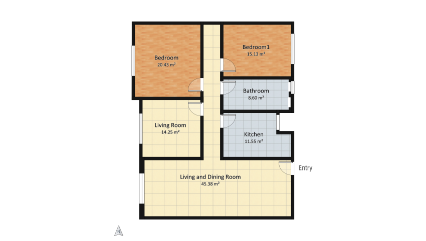 Omer Apartment floor plan 115.34