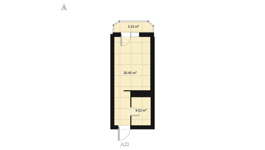 Студия (2ой вариант) floor plan 34.81