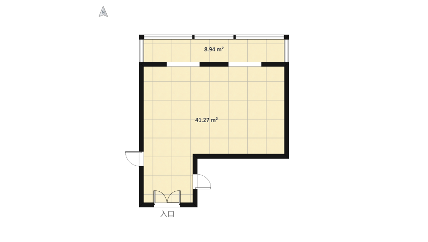 Living room and bar floor plan 55.92