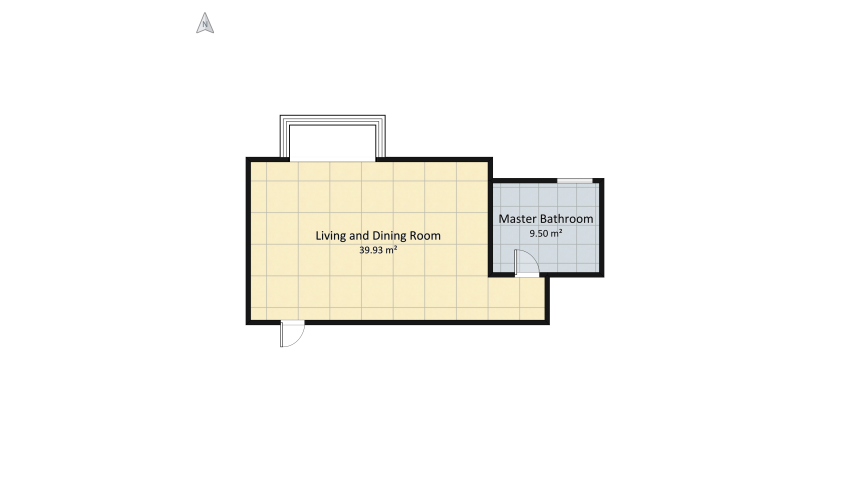 Minimalistic apartment floor plan 52.61