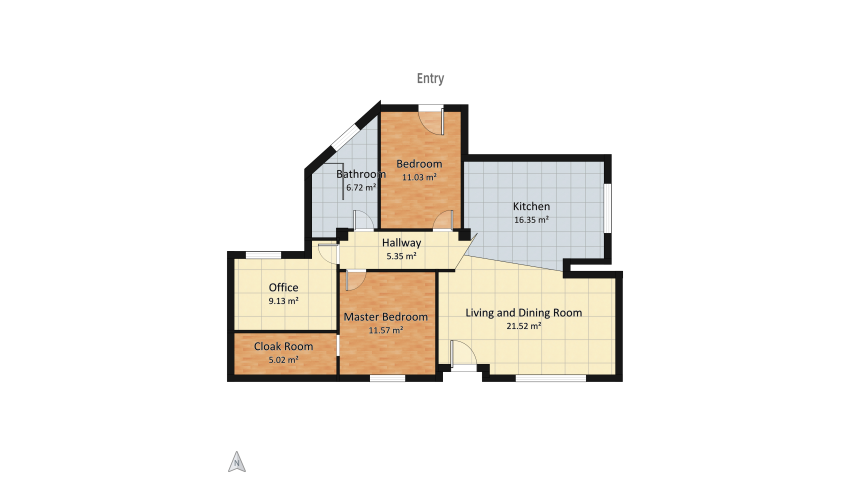 Appartamento floor plan 86.69