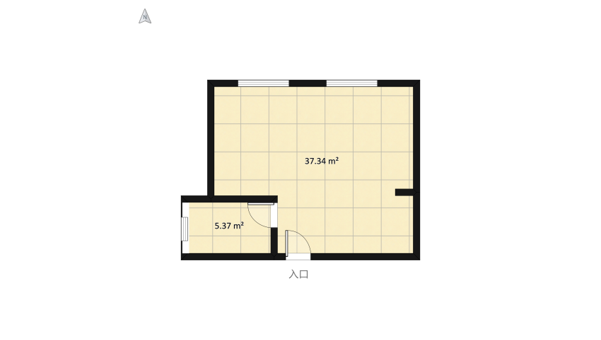 Studio - 45m² floor plan 47.26