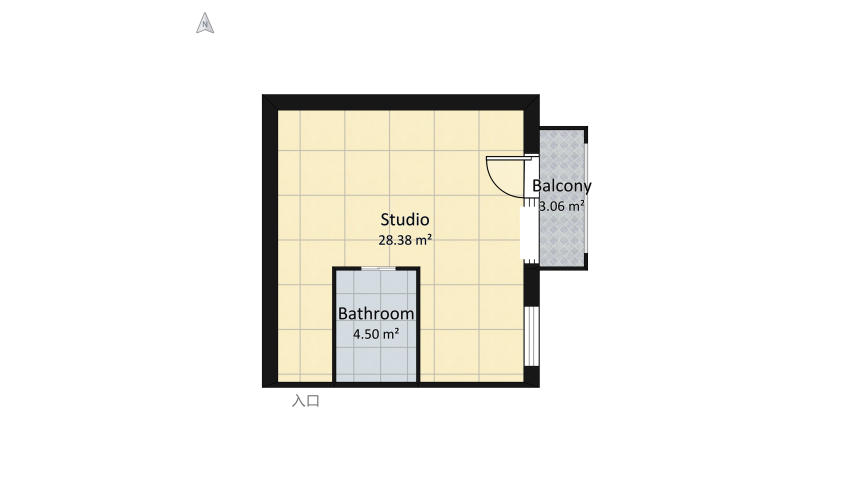 Cozy Studio Apartment floor plan 40.76