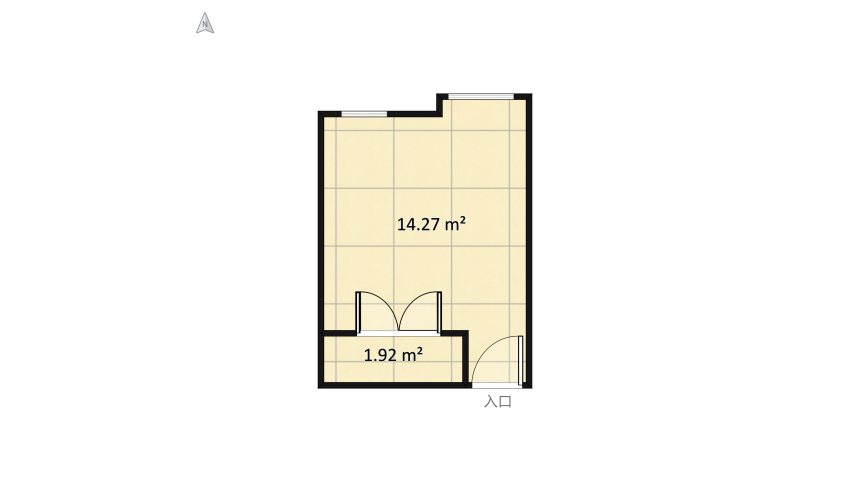 A contemporary  bedroom floor plan 17.37