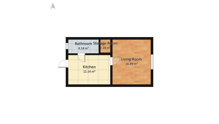 1 Bedroom Apartment floor plan 39.45