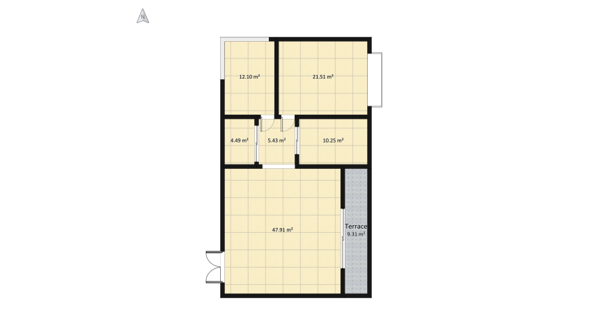Open space floor plan 124.44