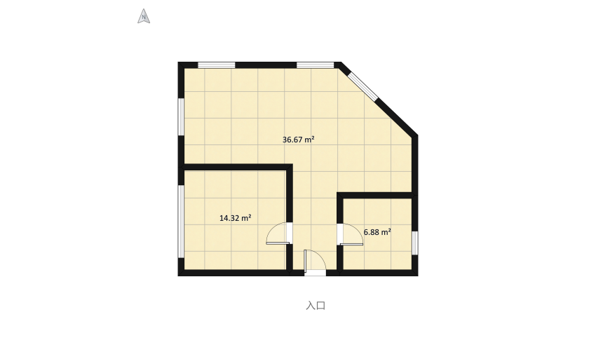 departamento A floor plan 64.8