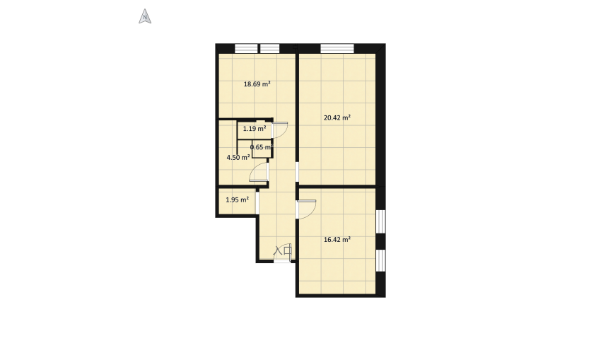 Modern Flat floor plan 72.51