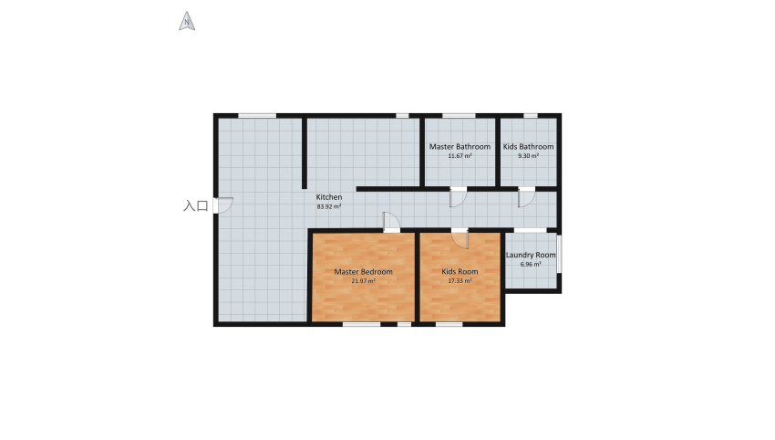 2 Bedroom Apartment floor plan 168.08