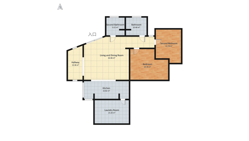 AP T2 + 2 WC (KITCHEN|LIVING|DINING|STORAGE|LAUNDRY ROOM) floor plan 214.74