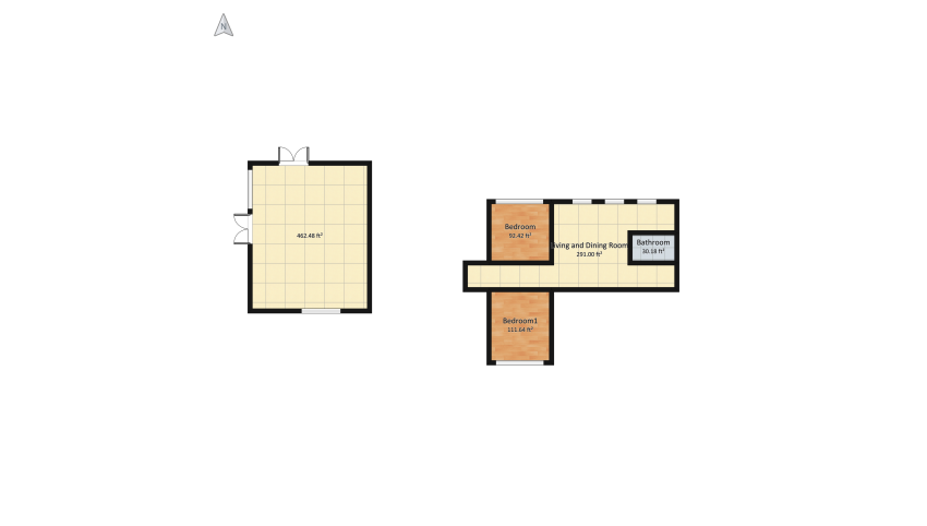 Green house and summer kitchen floor plan 103.15