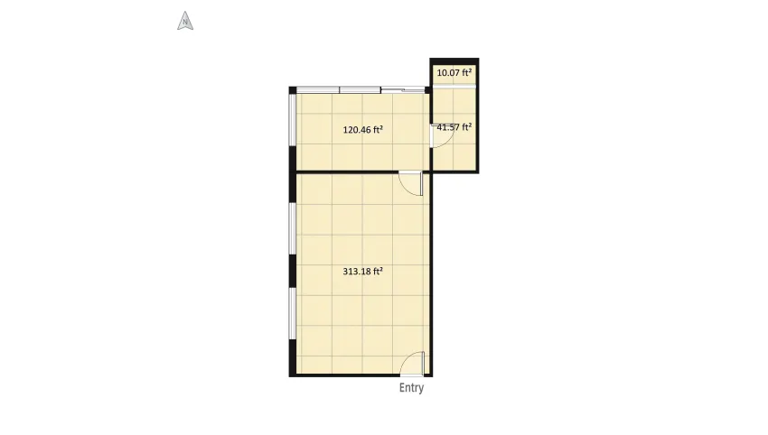 1bed/ 1 bath apartment floor plan 48.64