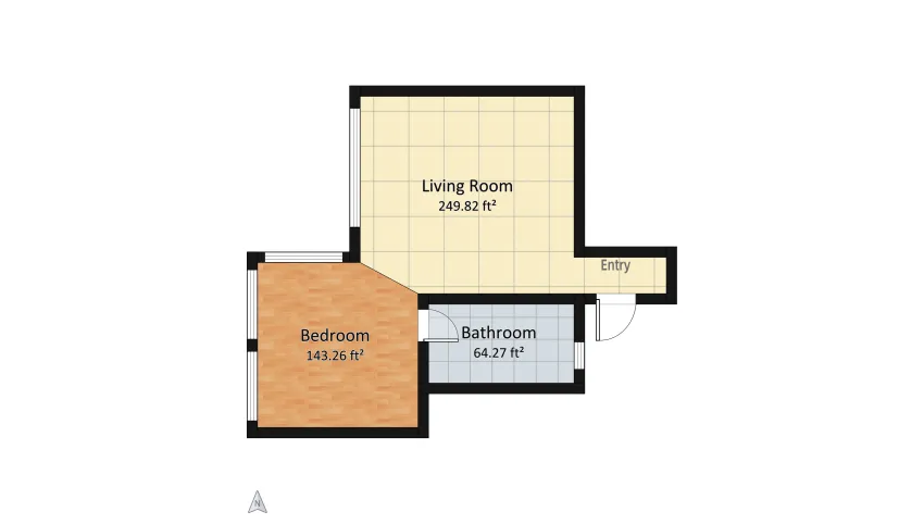 Modern Apartment Furnishing floor plan 42.49