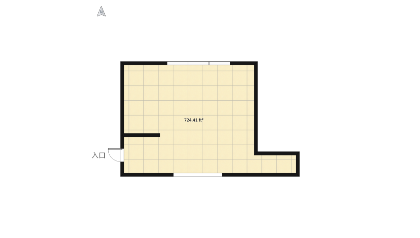#7 - industrial living room floor plan 72.5