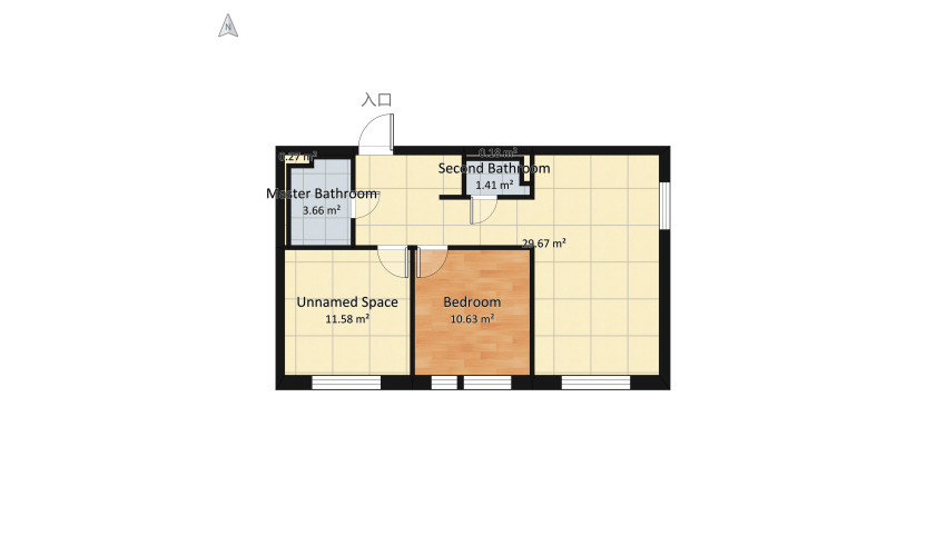 2-ка с двумя окнами на кухне floor plan 65.62