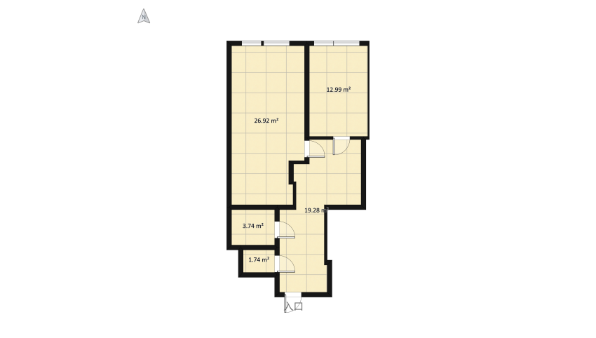 Small Flat floor plan 72.99
