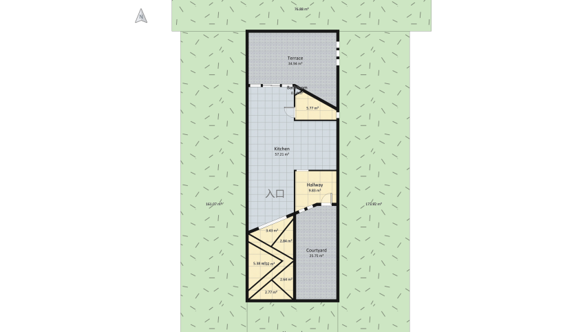 Dream house with edges. floor plan 814.4