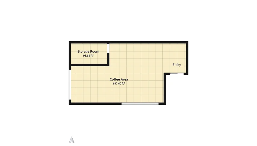 Simple and Refreshing Coffee and Bakery Shop floor plan 73.98