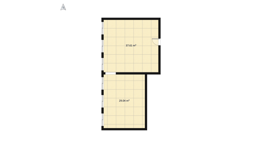 NY apartment livingroom-bedroom floor plan 72.32