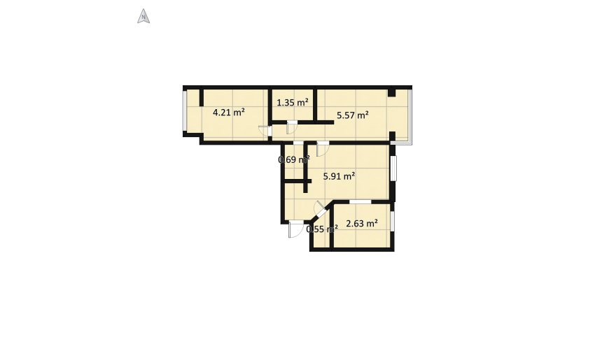 Учебный проект квартиры floor plan 24.58