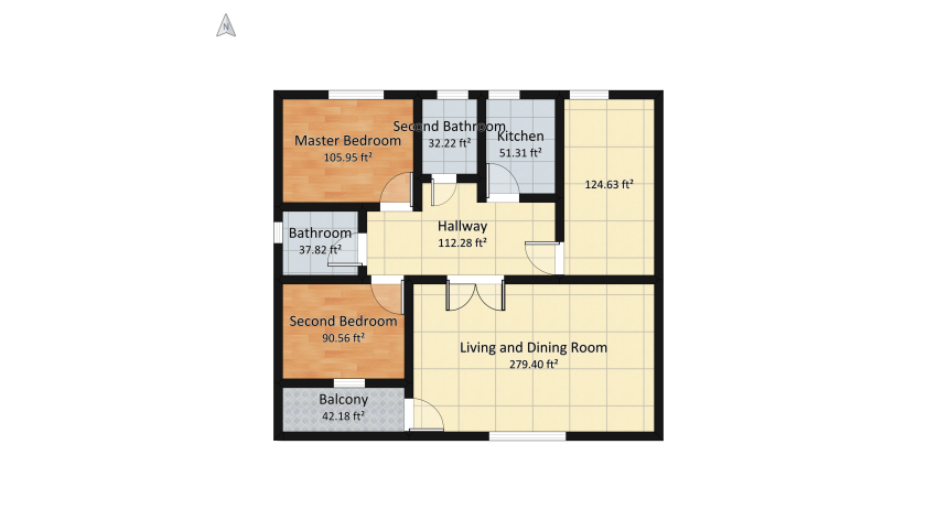 Casa famigliare  floor plan 94.8
