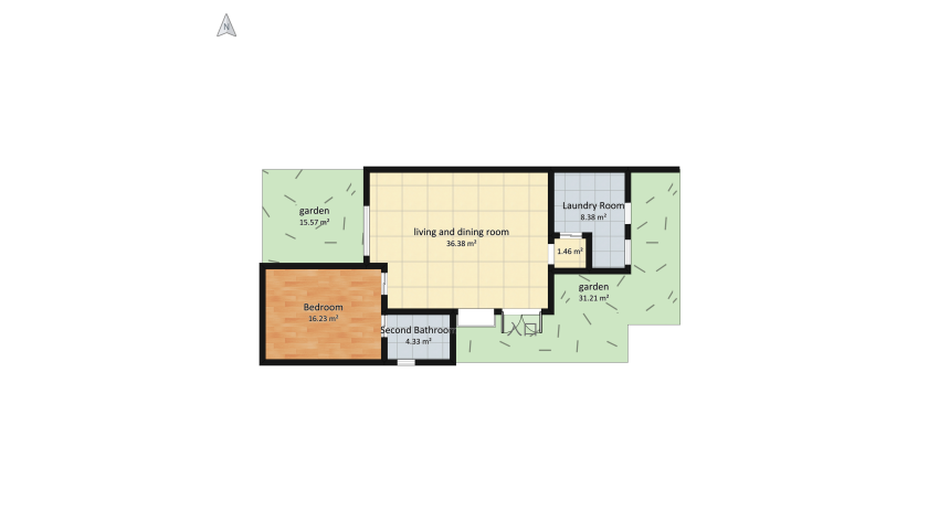 a house surrounded by nature floor plan 121.95