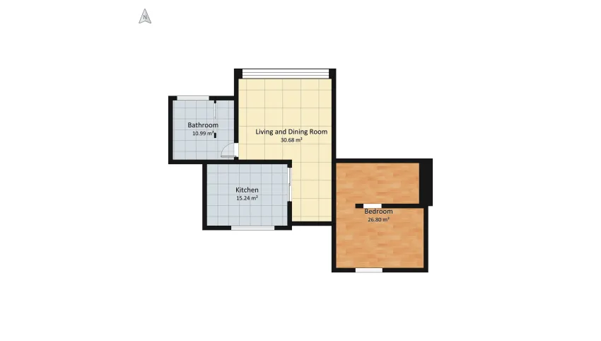 Apartament for two floor plan 95.69
