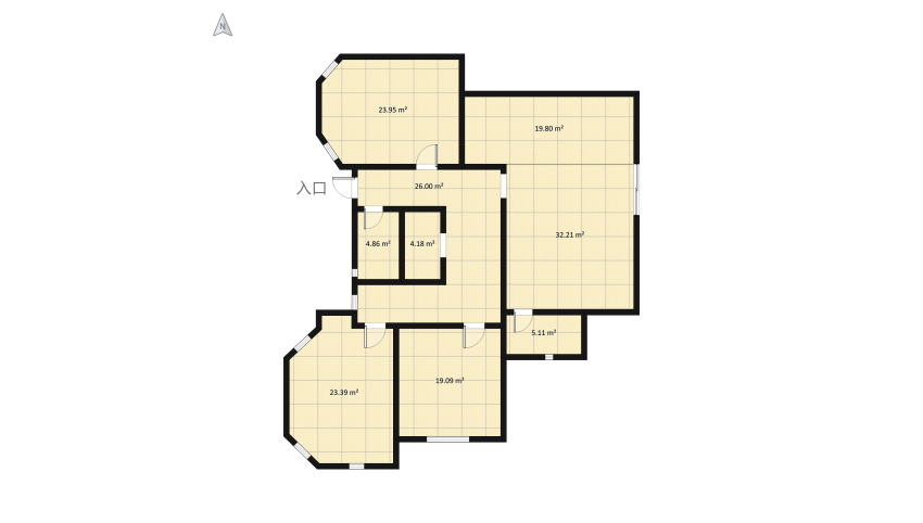 Casa living albastru floor plan 176.7