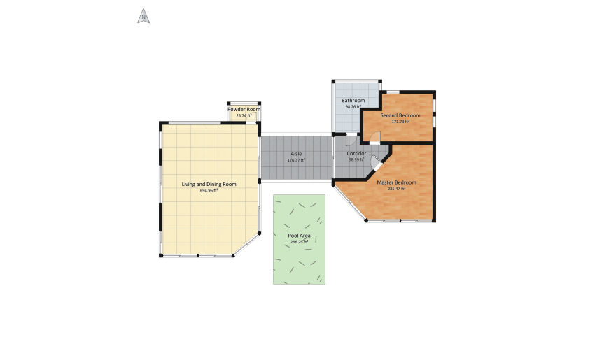 Natural Light Filled Contemporary Small House floor plan 183.84
