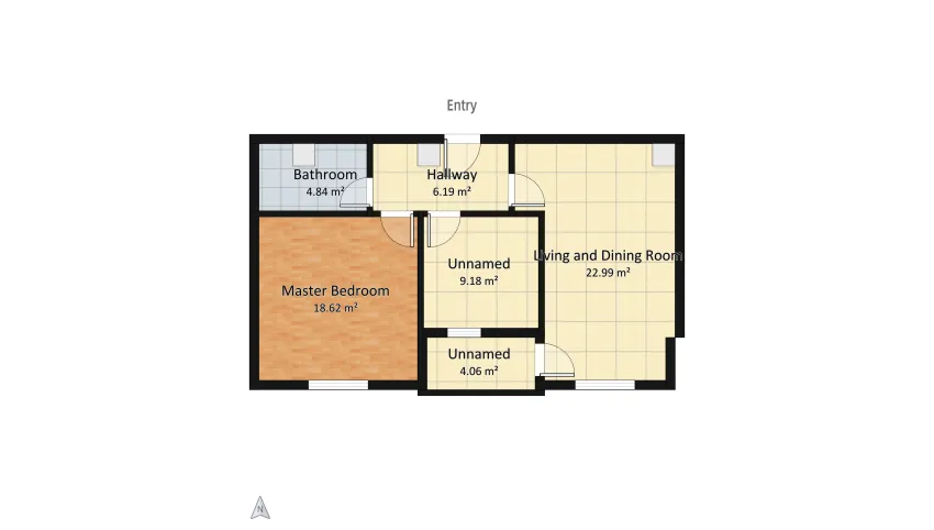 Florina's apartment floor plan 65.88