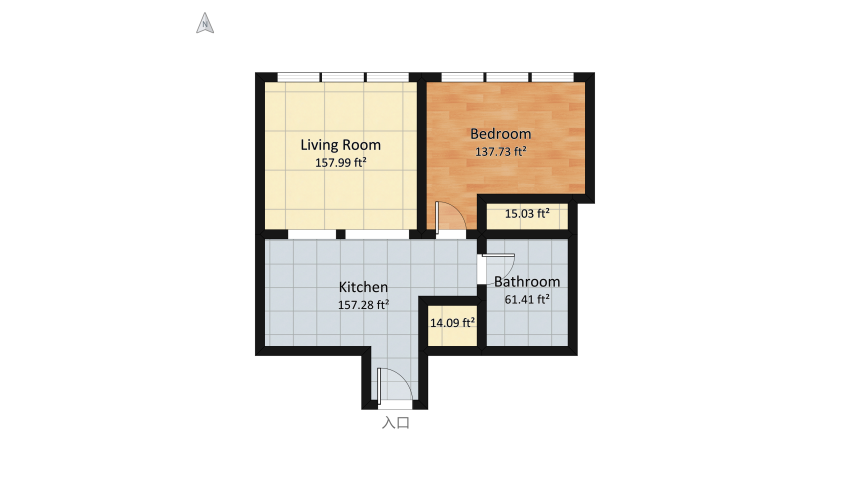 550 Square Foot Home floor plan 59.22