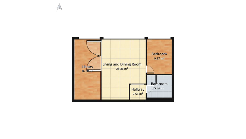 Apartement by the river floor plan 65.35