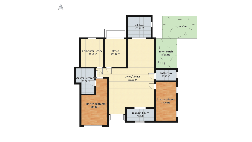  Three Bedroom Large Floor Plan floor plan 167.45