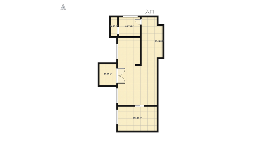 White and small floor plan 58.76