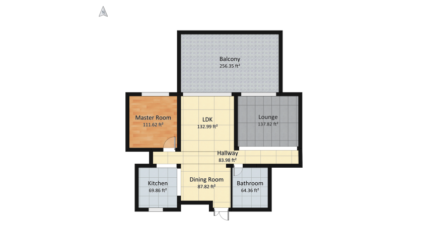 nice modernized living space (Lower Level) floor plan 99.88