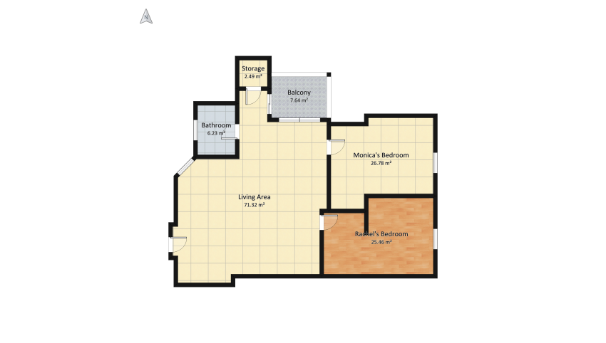 Friends - Apartment Renovation (Monica and Rachel) floor plan 153.89